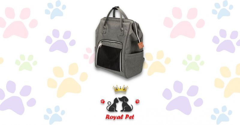 Offerta vendita online borsa zaino grigio modello Ava Trixie per cani gatti